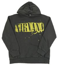 Tmavošedá mikina s kapucí Nirvana