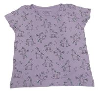 Lila tričko s jednorožci Primark 