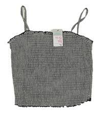 Nové - Bílo-černý pruhovaný crop top Primark