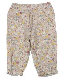 Světlůerůžové květované pyžamové kalhoty Nutmeg