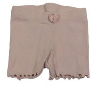Světlerůžové žebrované elastické kraťasy H&M