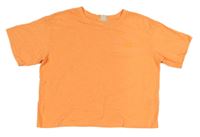 Neonově oranžové crop tričko H&M