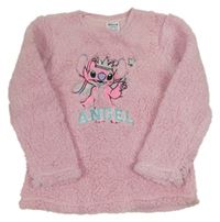 Světlerůžová huňatá mikina se Stitchem Primark