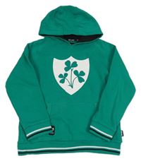 Zelená mikina s potiskem a kapucí zn. Ireland 