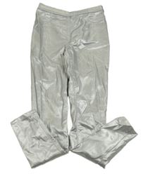 Stříbrné koženkové tregíny George 