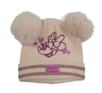 Broskvová pletená čepice s Minnií 