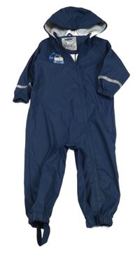 Tmavomodrá nepromokavá kombinéza s bagrem a kapucí Lupilu