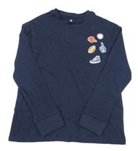 Tmavomodré triko s obrázky La Redoute