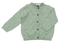 Mátový srdíčkovaný propínací svetr Topomini 