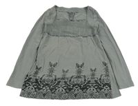 Šedá žabičková tunika s motýlky C&A