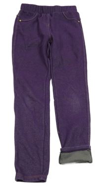 Fialové melírované zateplené tregíny Topolino