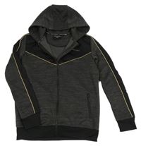 Šedo-černá propínací sportovní mikina s kapucí Supply&Demand