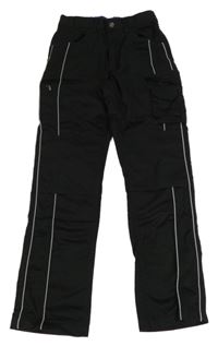 Černé cargo rifle s reflexními proužky 