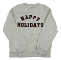 Šedá melírovaná mikina s nápisem Next