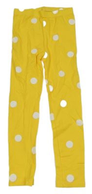 Žluté puntíkované legíny 