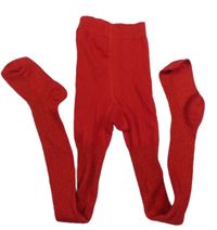 Červené třpytivé punčocháče Primark