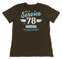 Hnědé tričko s nápisem a číslem H&M