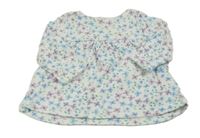 Bílá bavlněná šatová tunika s kytičkami M&S