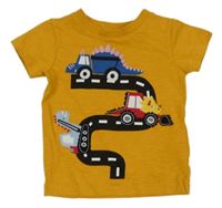 Okrové tričko s auty Next