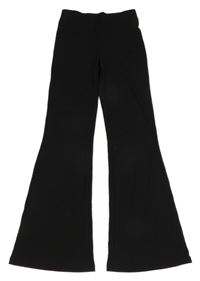 Černé žebrované flare legíny H&M