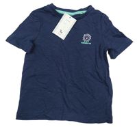 Nové - Tmavomodré tričko s potiskem Tu