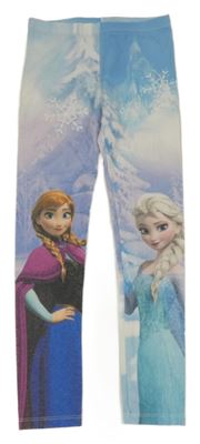 Modro-fialovo-bílé vzorované legíny s Frozen Disney