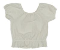 Bílá žabičková crop halenka H&M