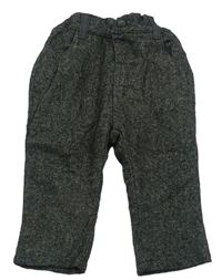 Černo-šedé melírované vlněné slavnostní kalhoty mamas&papas