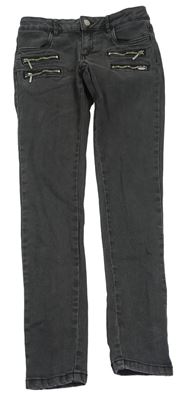 Tmavošedé skinny rifle se zipy ARIZONA