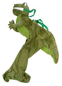 Kostým - Khaki-zelený plyšový dinosaurus 