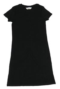 Černé žebrované elastické šaty H&M