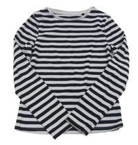 Bílo-černé pruhované žebrované crop triko F&F