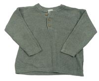 Khaki melírovaný žebrovaný svetr H&M