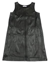 Černé koženkové propínací šaty PRIMARK