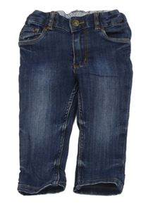 Tmavomodré slim teplákové rifle H&M