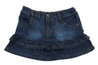 Tmavomodrá riflová sukně s volánkem blue seven