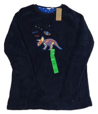 Nové - tmavomodrá plyšová mikina s dinosaurem PRIMARK