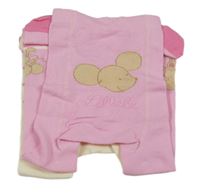 Nové - 2x - Punčocháče s myškou - Růžové, smetanové Steinbeck