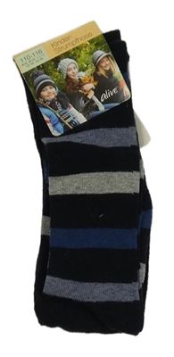 Nové - tmavomodro-pruhované punčocháče alive