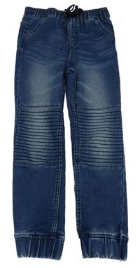 Tmavomodré cuff teplákové rifle lupilu