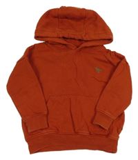 Cihlová oversize mikina s dinosaurem a kapucí Next