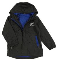 Černá kostkovaná šusťáková jarní bunda s kapucí ALl BLACKS