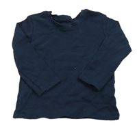 Tmavomodré žebrované triko PRIMARK