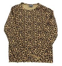 Béžovo-černo-hnědé vzorované žebrované triko Next