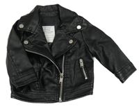 Černý koženkový jarní křivák s límečkem PRIMARK