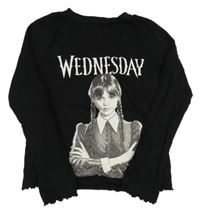 Černé triko s potiskem - Wednesday