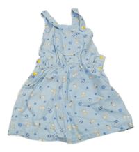 Světlemodré plátěné šaty se zajíčky 