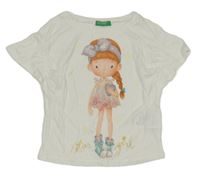 Bílé tričko s holčičkou Benetton
