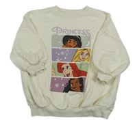 Smetanová oversize mikina s Disney princeznami Disney