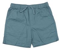 Tmavomodrošedé plátěné kraťasy PRIMARK